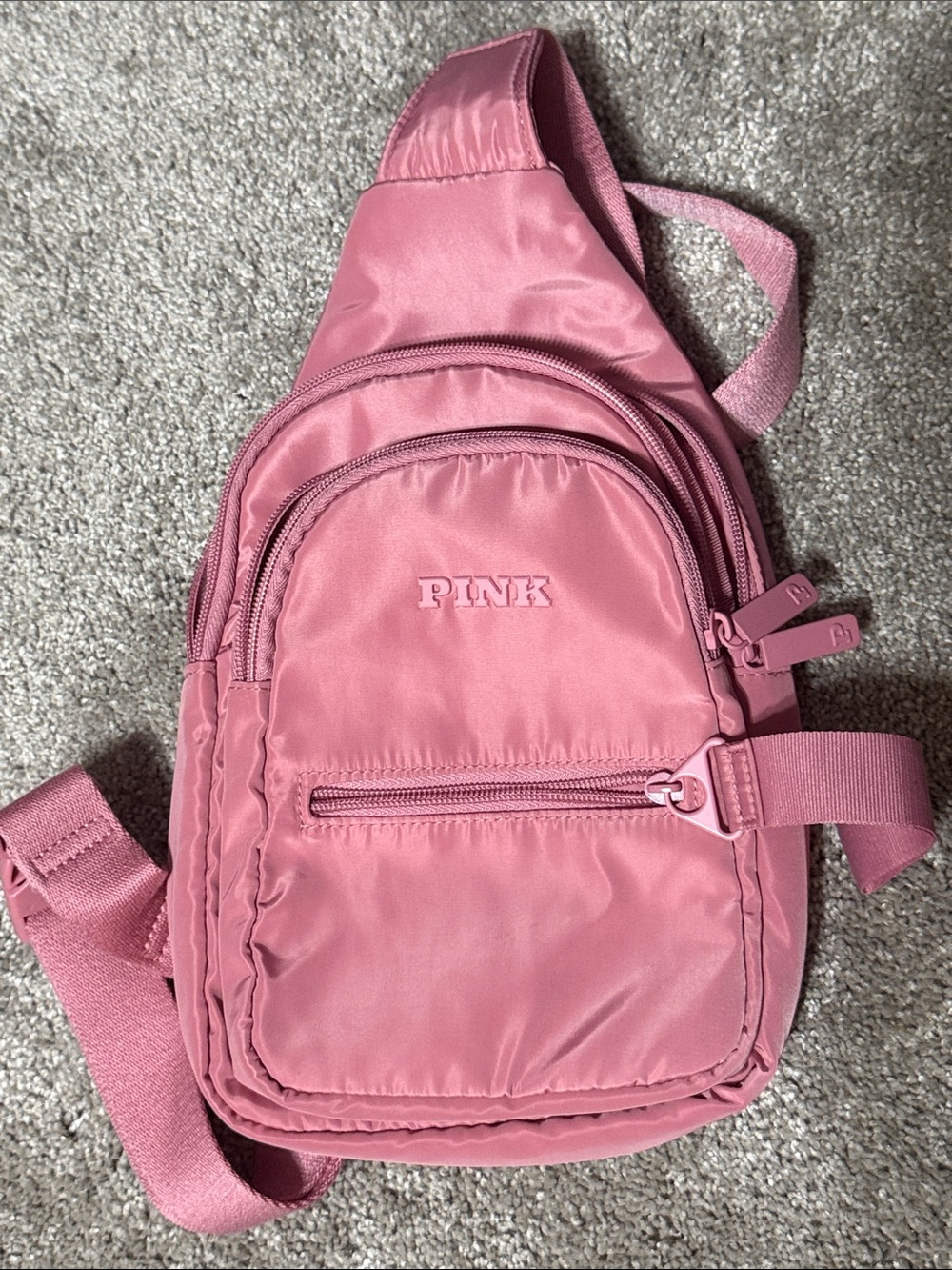PINK Victoria's Secret Pink Satin Sling Backpack